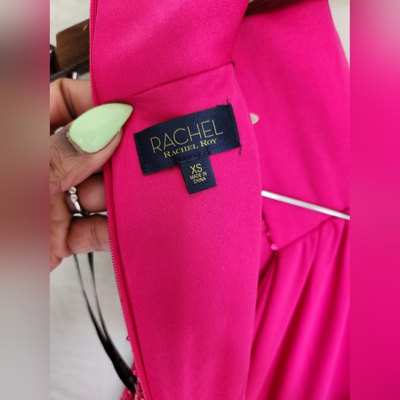 Women's Rachel Roy Harland Pink Sequins Gown With Slit - Picture 12 of 14